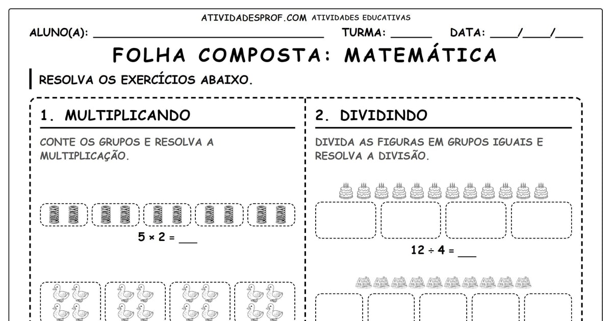 Folha composta: Matemática