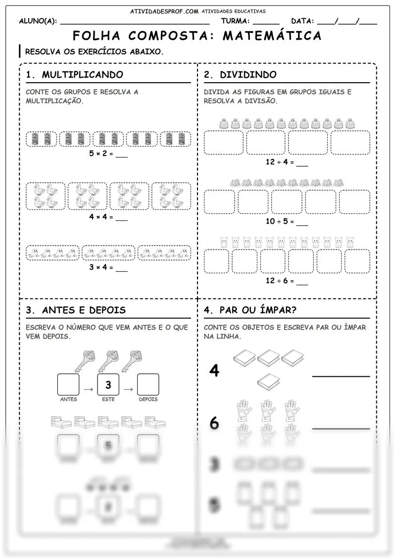 Folha composta: Matemática