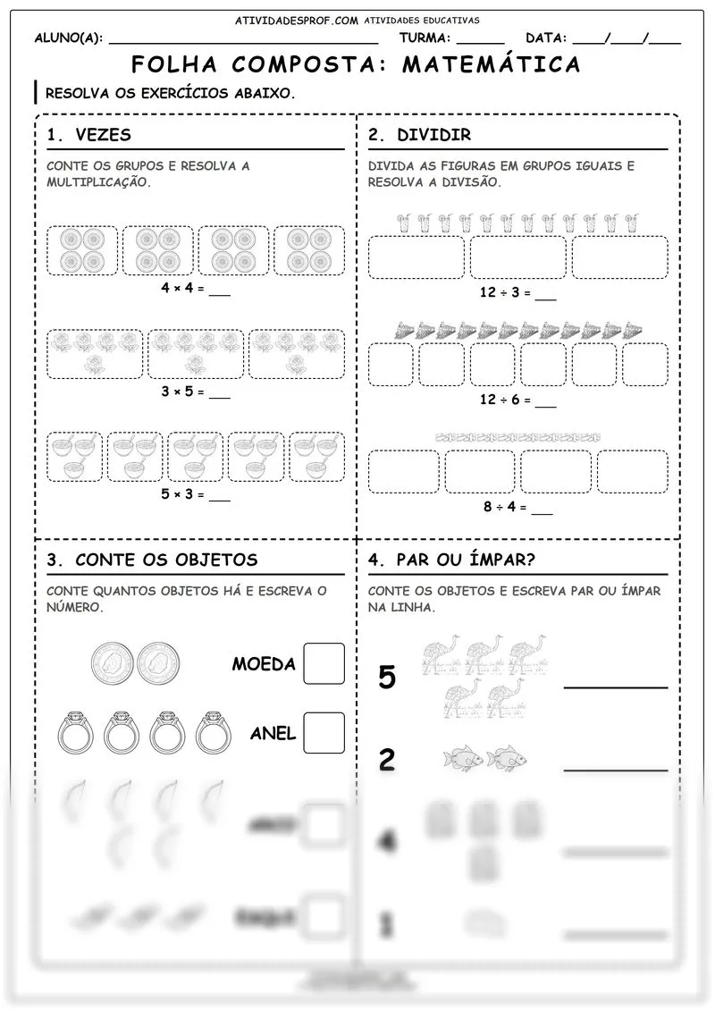 Folha composta: Matemática