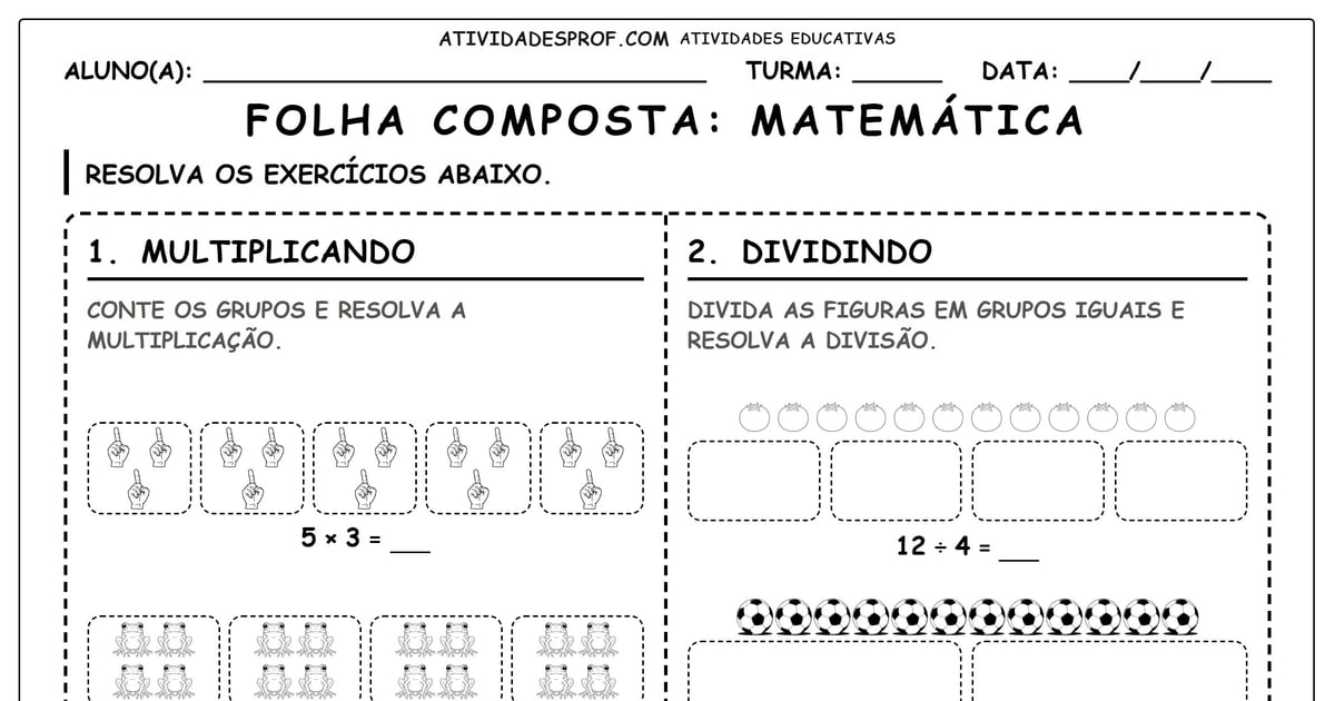 Folha composta: Matemática