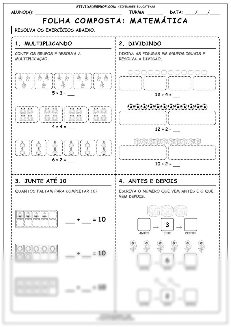 Folha composta: Matemática