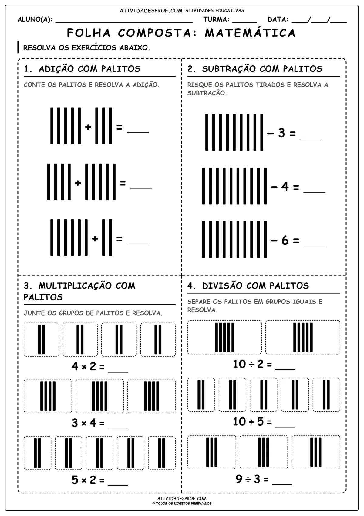 FOLHA COMPOSTA: MATEMÁTICA