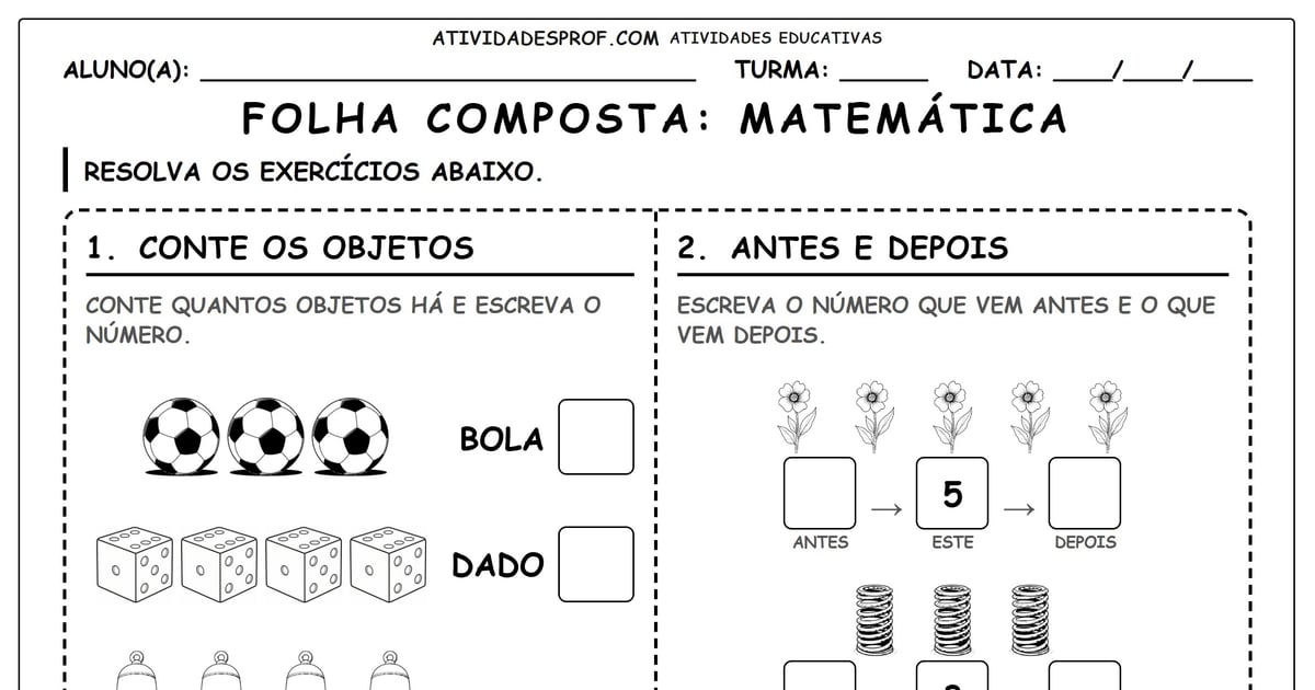 Folha composta: Matemática