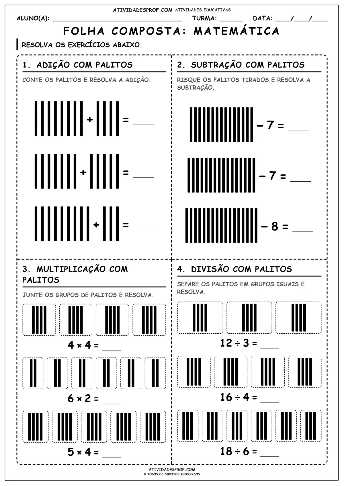 FOLHA COMPOSTA: MATEMÁTICA