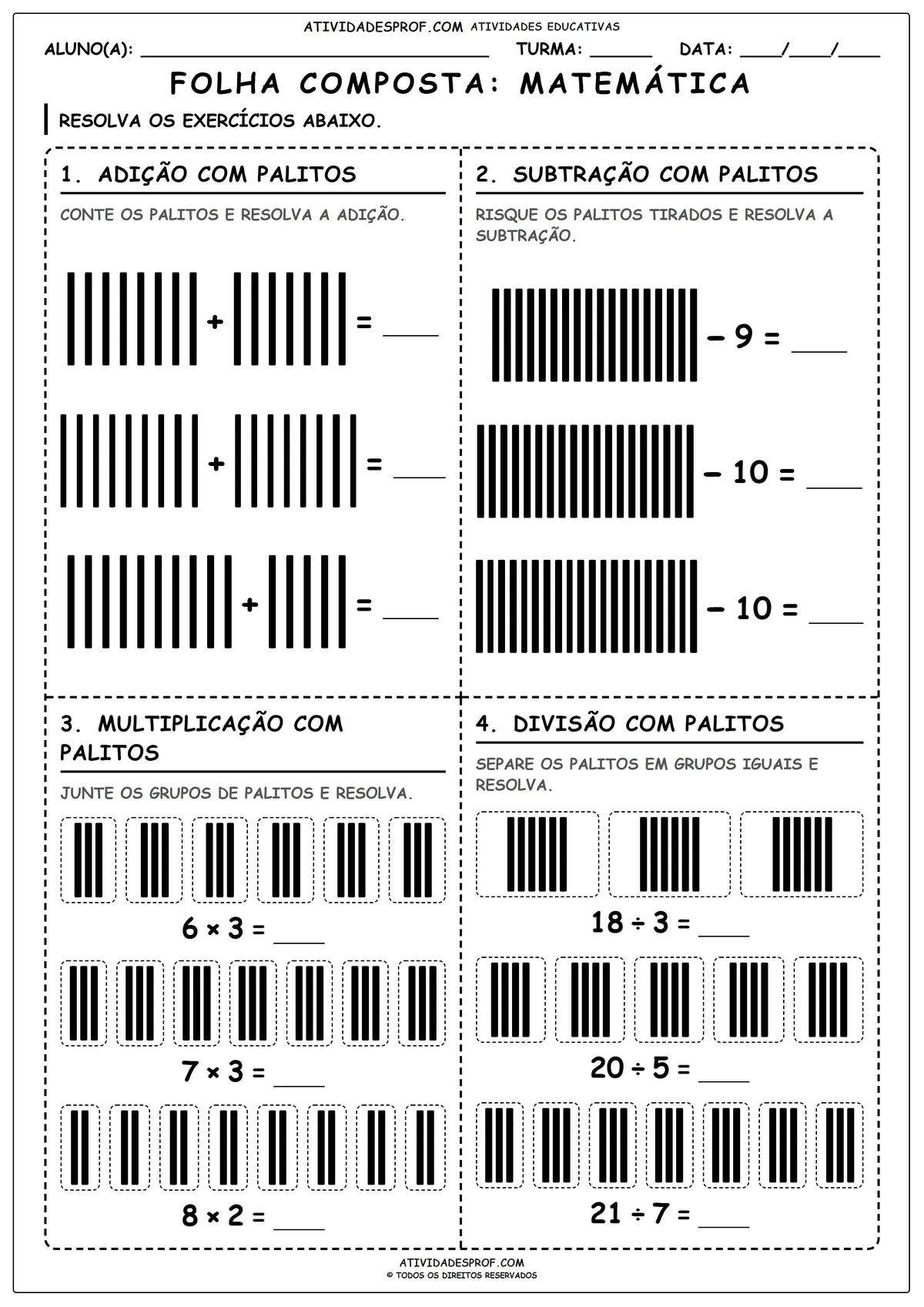 FOLHA COMPOSTA: MATEMÁTICA