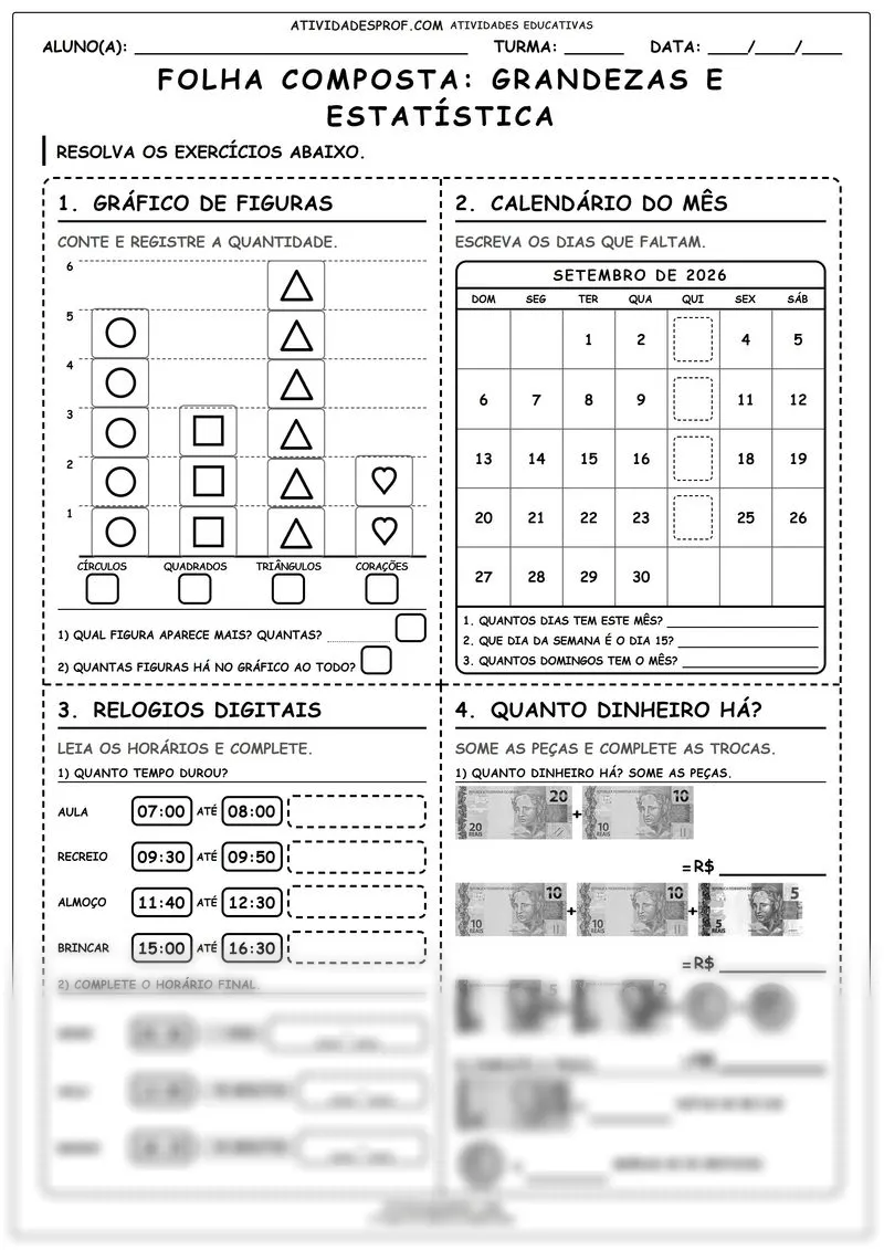 FOLHA COMPOSTA: GRANDEZAS E ESTATÍSTICA
