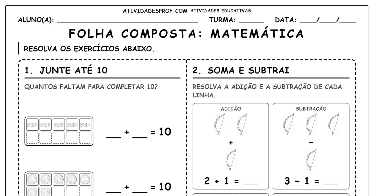 Folha composta: Matemática