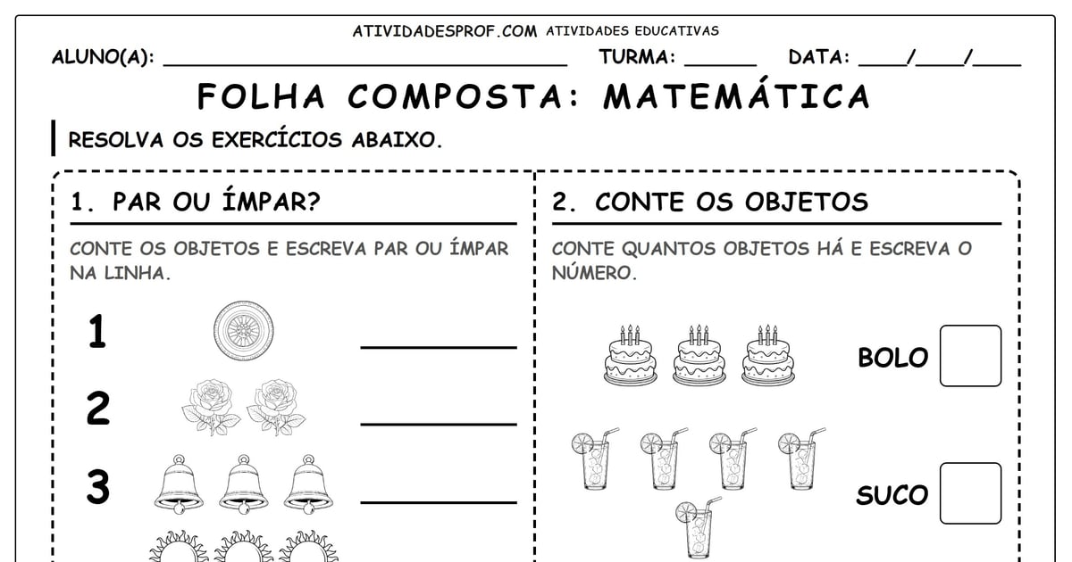 Folha composta: Matemática
