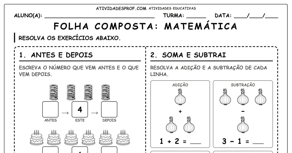 Folha composta: Matemática