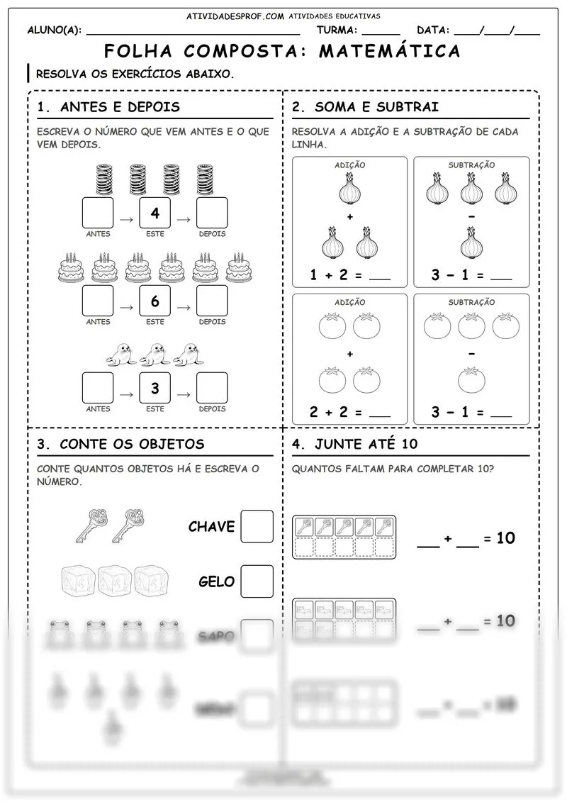 Folha composta: Matemática