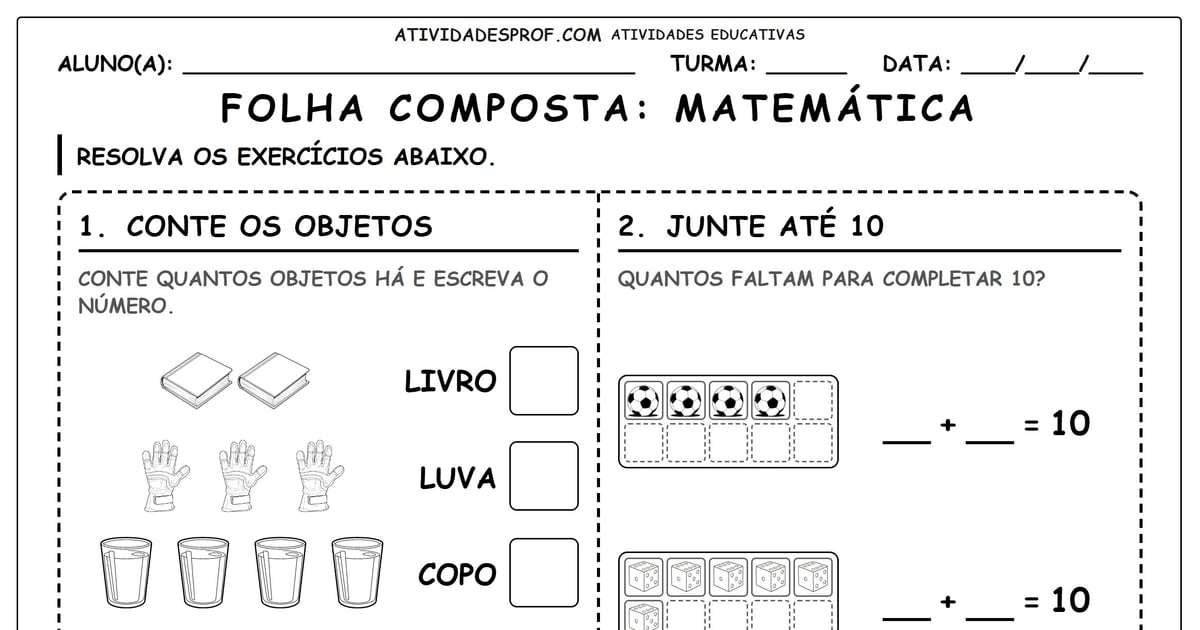 Folha composta: Matemática