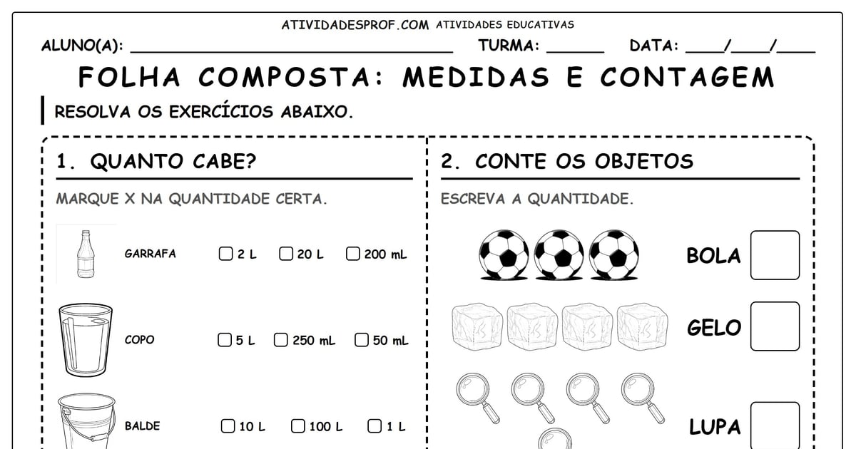 FOLHA COMPOSTA: MEDIDAS E CONTAGEM