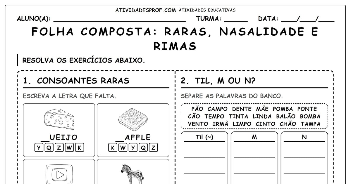 FOLHA COMPOSTA: RARAS, NASALIDADE E RIMAS
