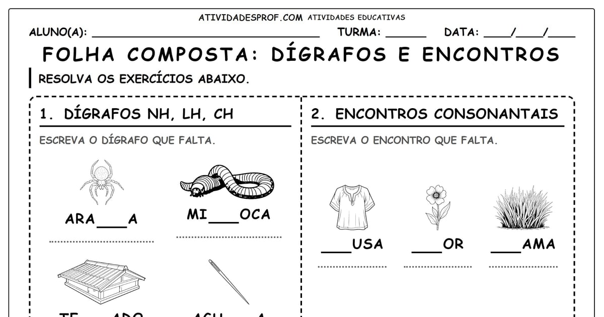 FOLHA COMPOSTA: DÍGRAFOS E ENCONTROS