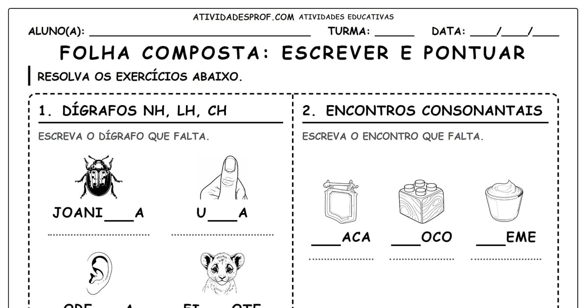 FOLHA COMPOSTA: ESCREVER E PONTUAR