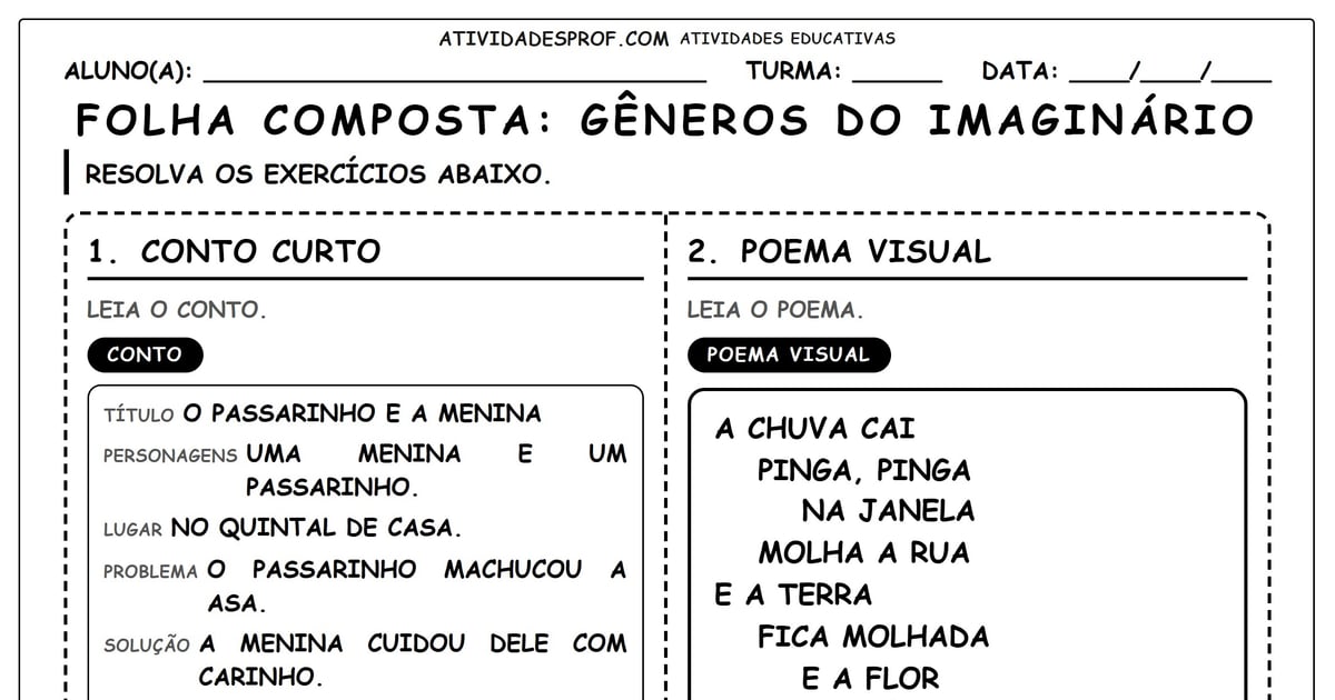 FOLHA COMPOSTA: GÊNEROS DO IMAGINÁRIO