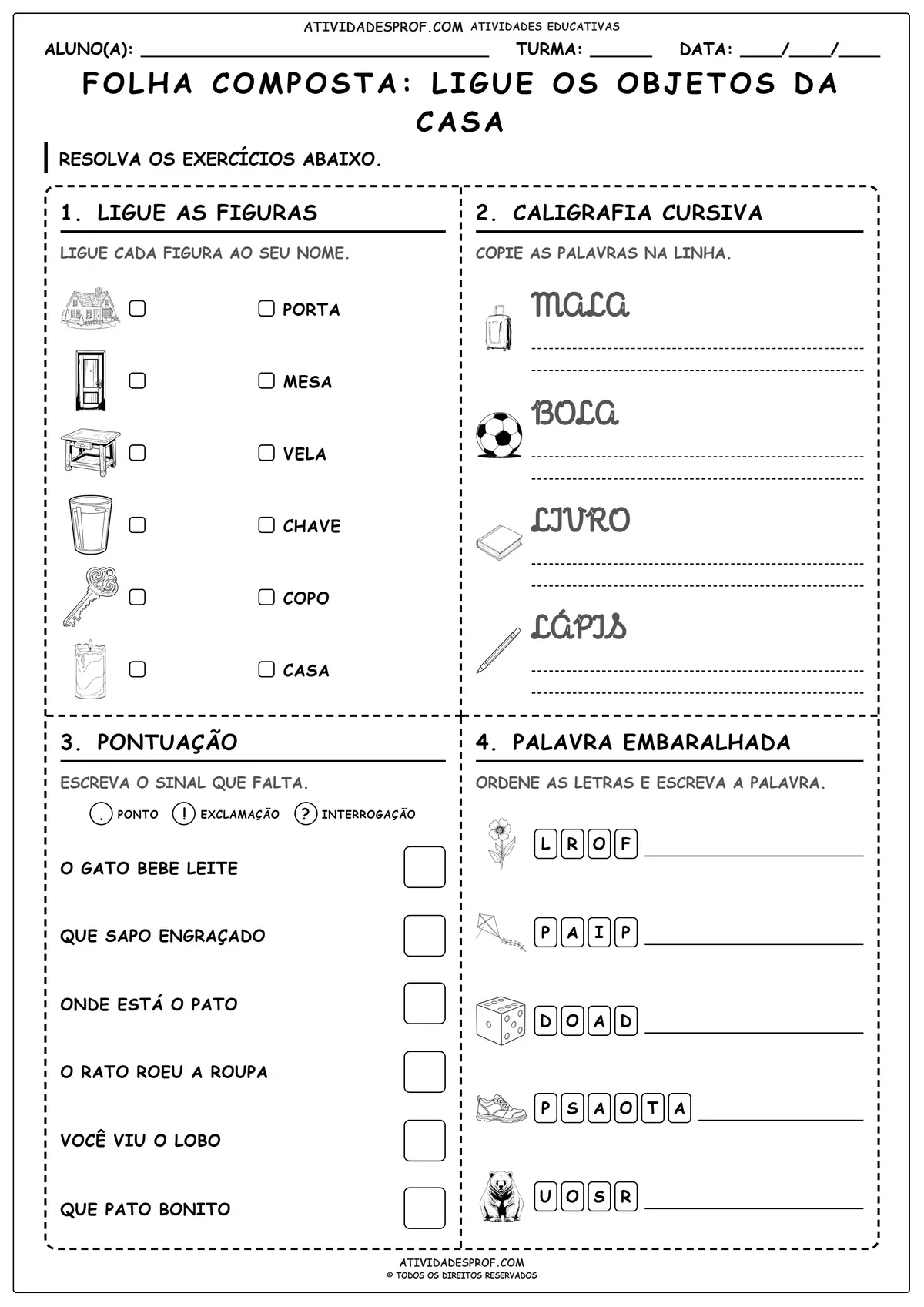 FOLHA COMPOSTA: LIGUE OS OBJETOS DA CASA