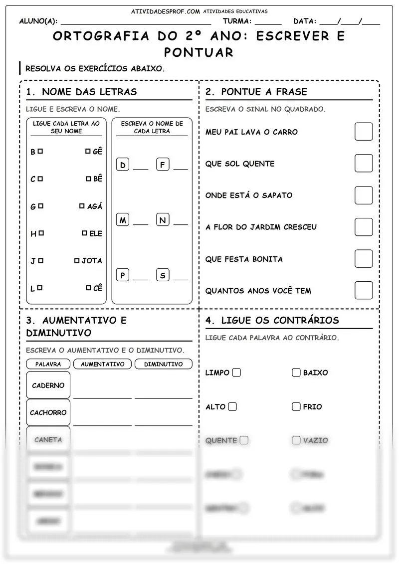 ORTOGRAFIA DO 2º ANO: ESCREVER E PONTUAR