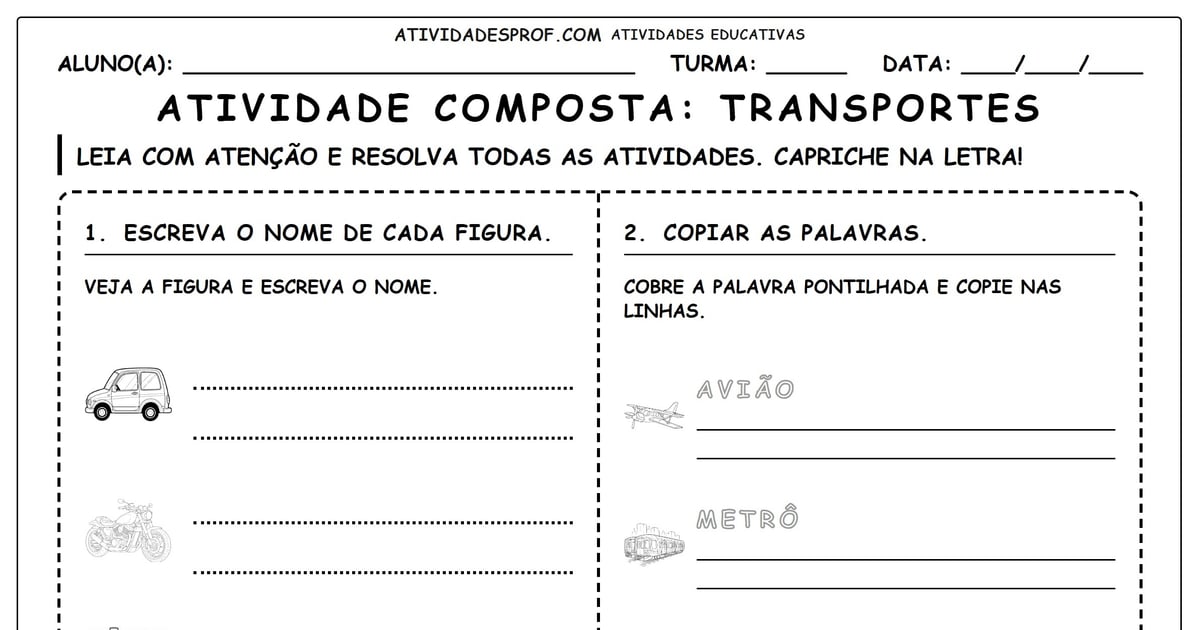 Atividade composta: Transportes