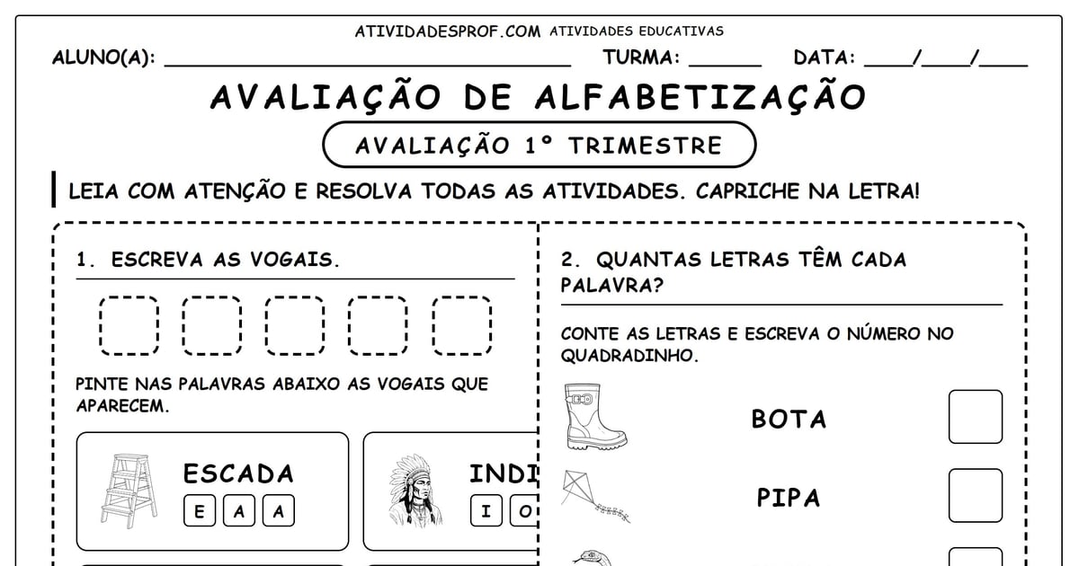 Avaliação de alfabetização
