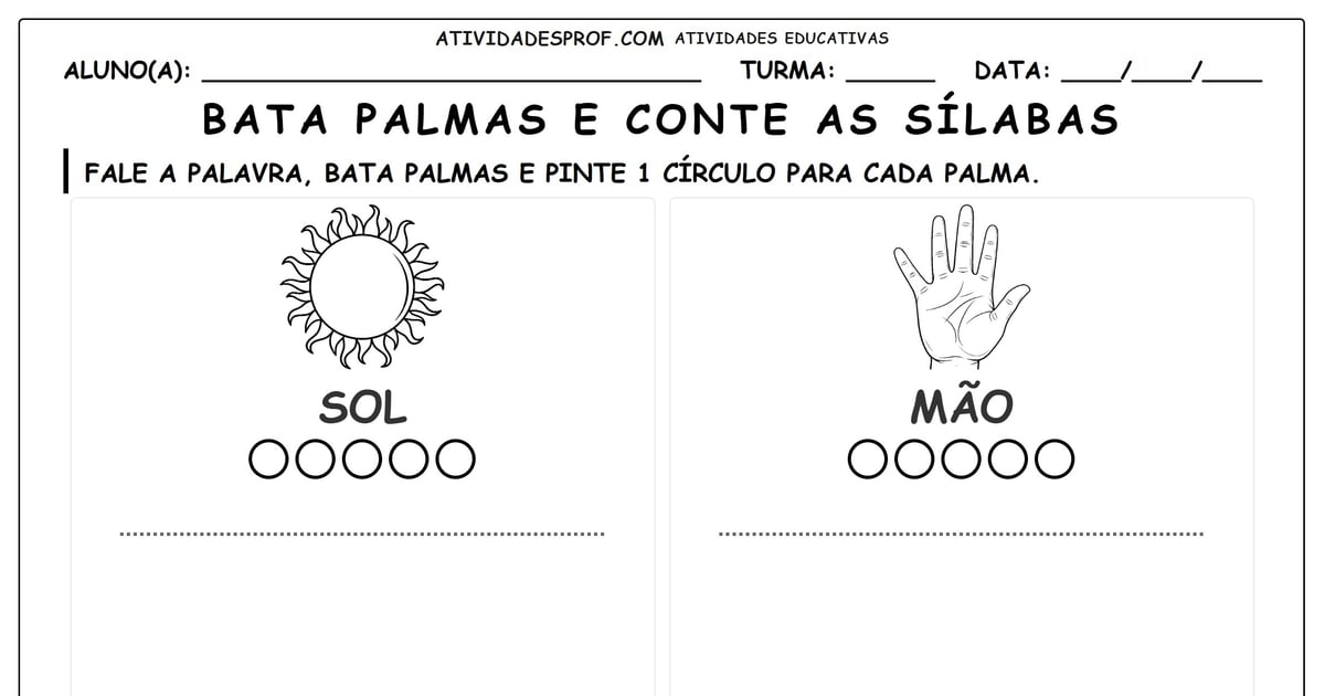 Bata palmas e conte as sílabas