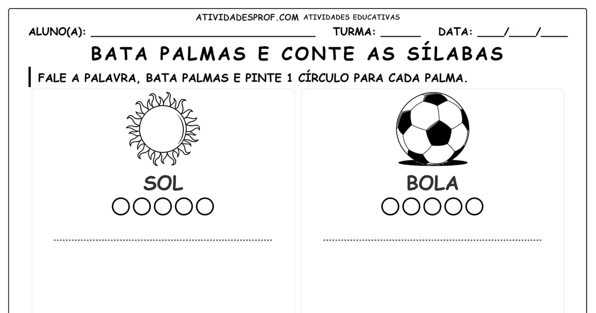 Bata palmas e conte as sílabas