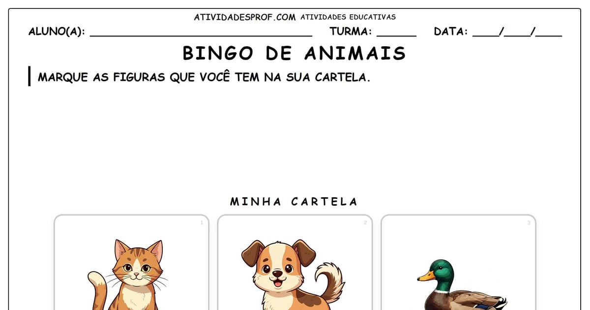 Bingo de animais