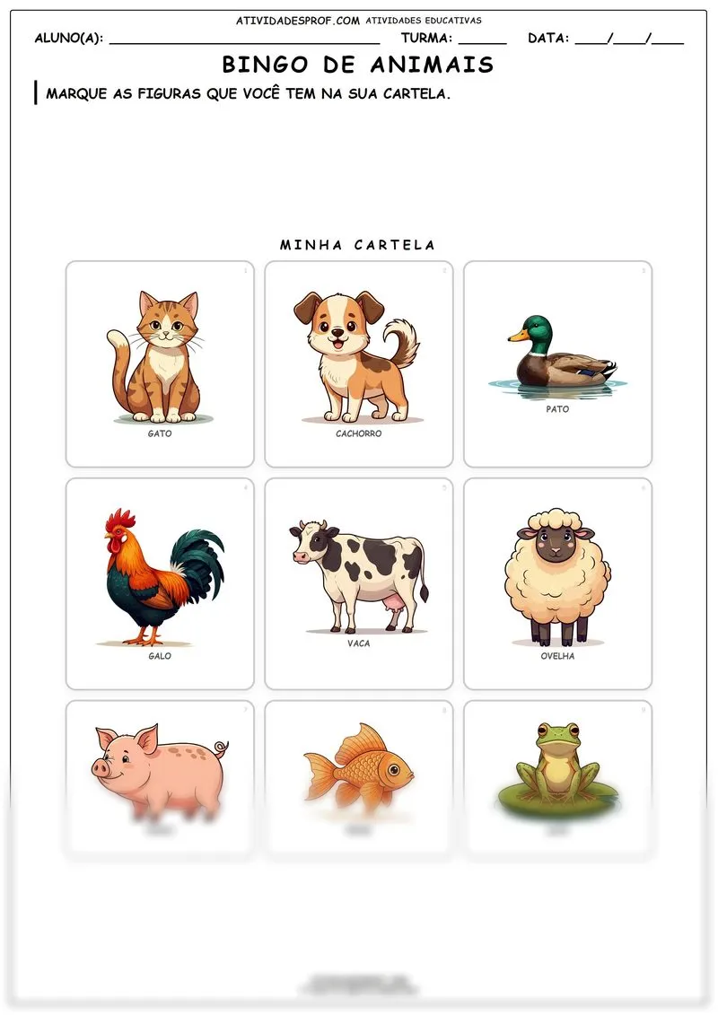 Bingo de animais