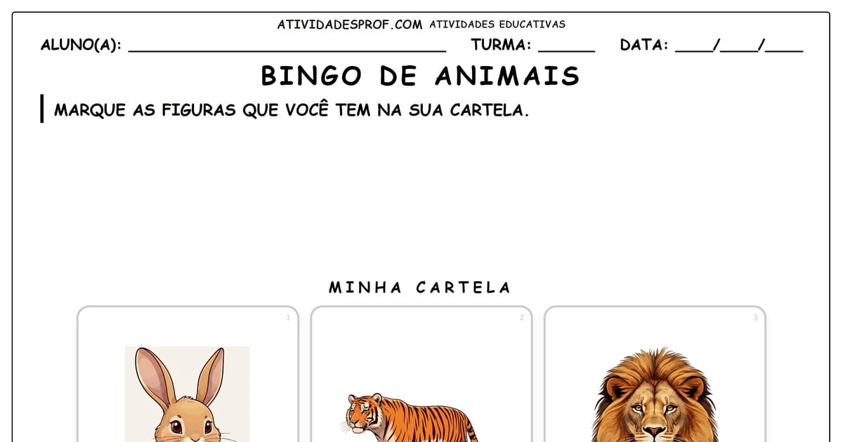 Bingo de animais