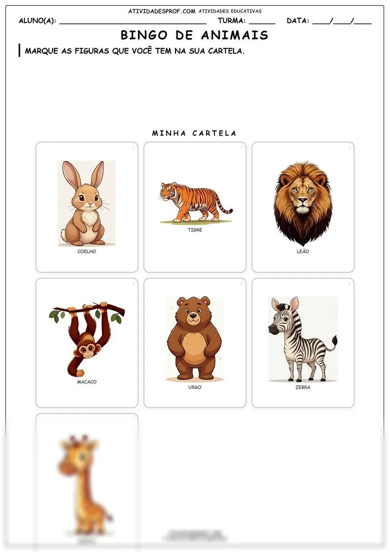 Bingo de animais