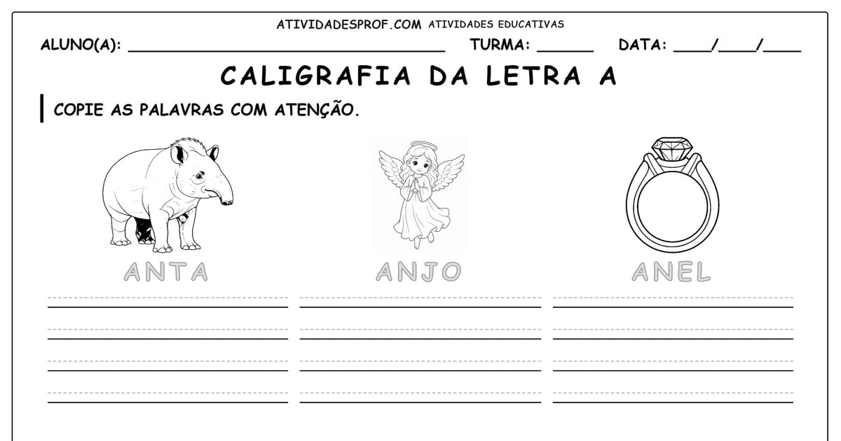 Caligrafia da letra a