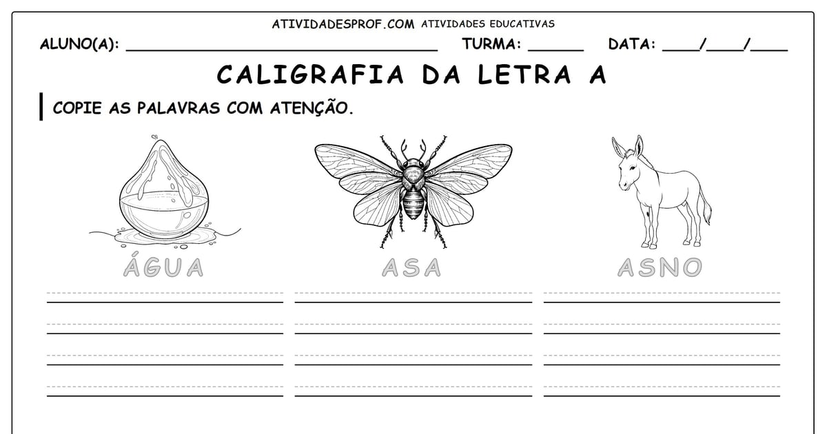 Caligrafia da letra a