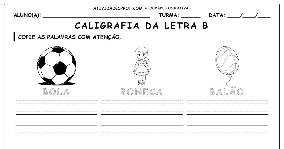 Caligrafia da letra B