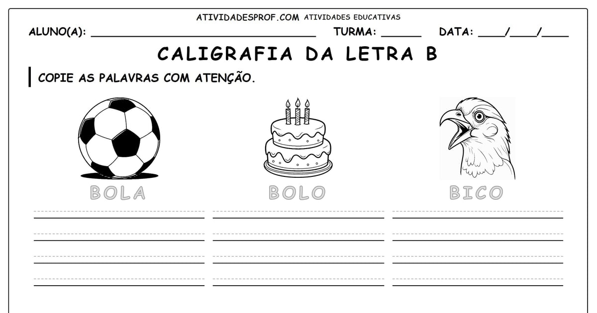 Caligrafia da letra B