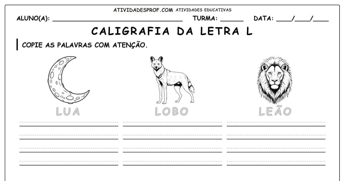 Caligrafia da letra L