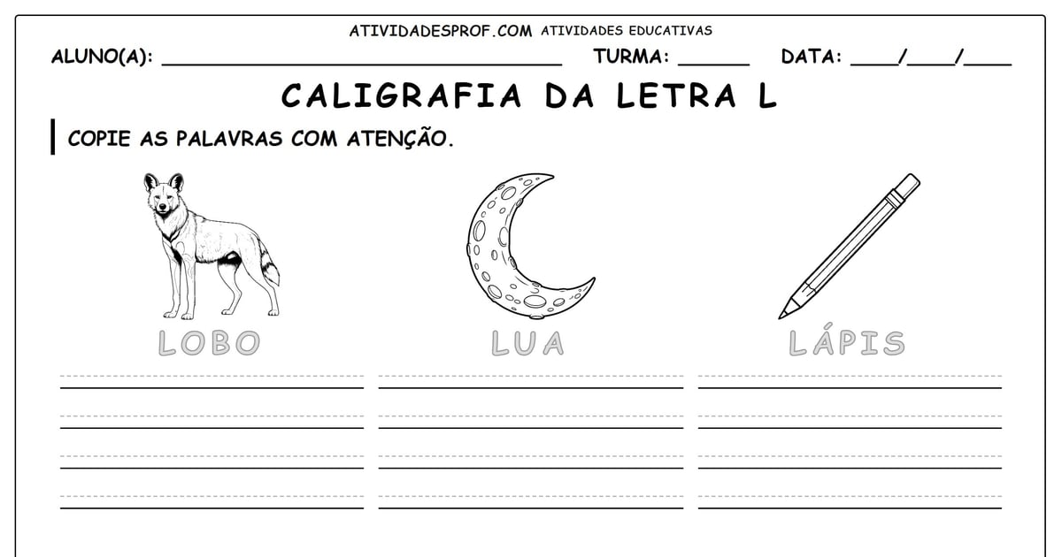 Caligrafia da letra L