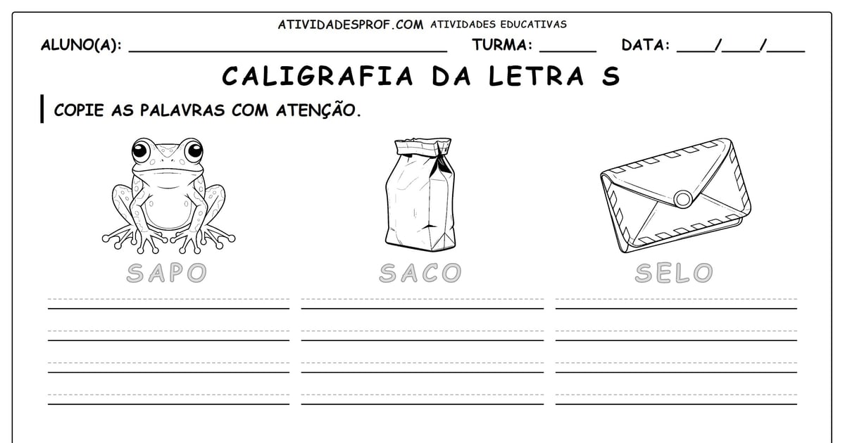 Caligrafia da letra S