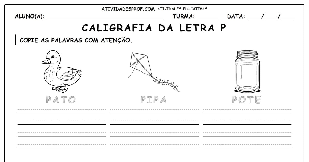 Caligrafia da letra P