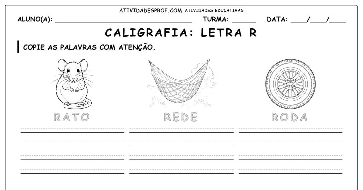 Caligrafia: Letra R