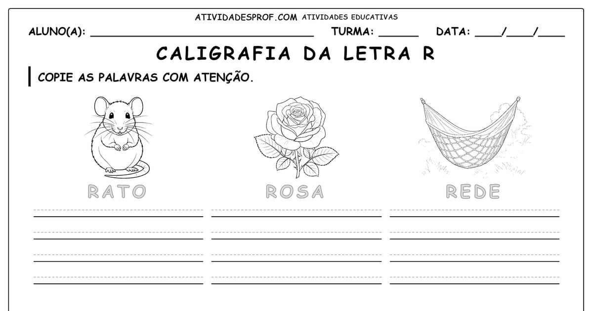 Caligrafia da letra R