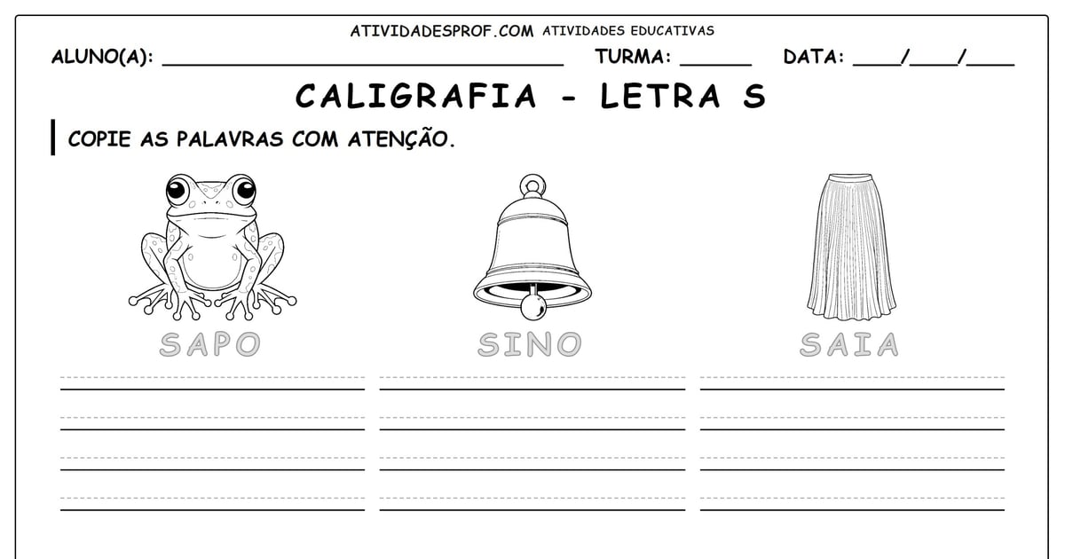 Caligrafia - letra S