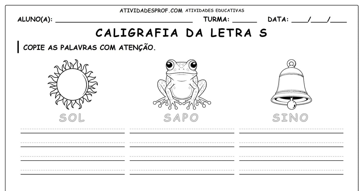 Caligrafia da letra S