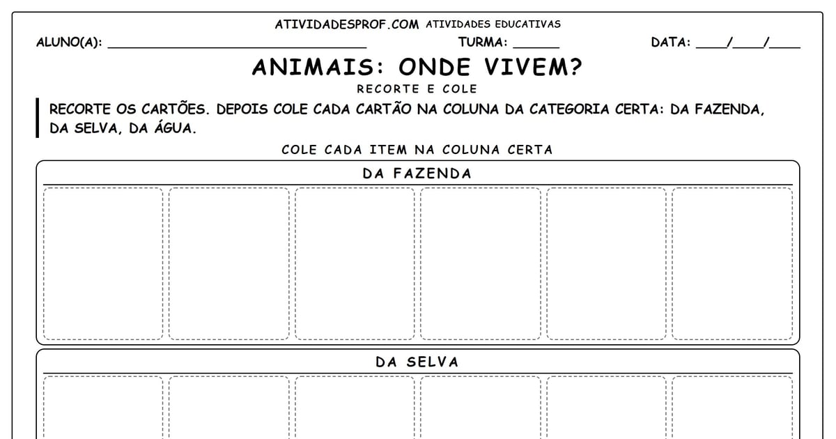 Animais: Onde vivem?