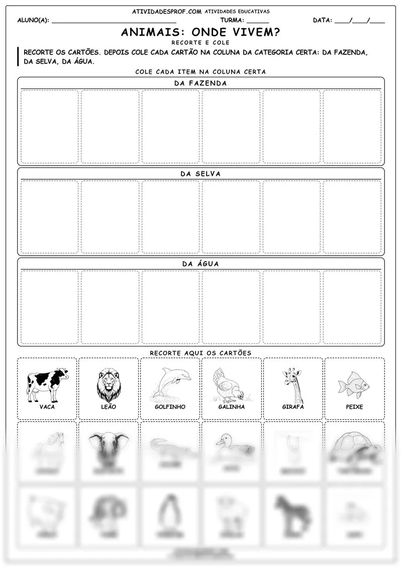 Animais: Onde vivem?