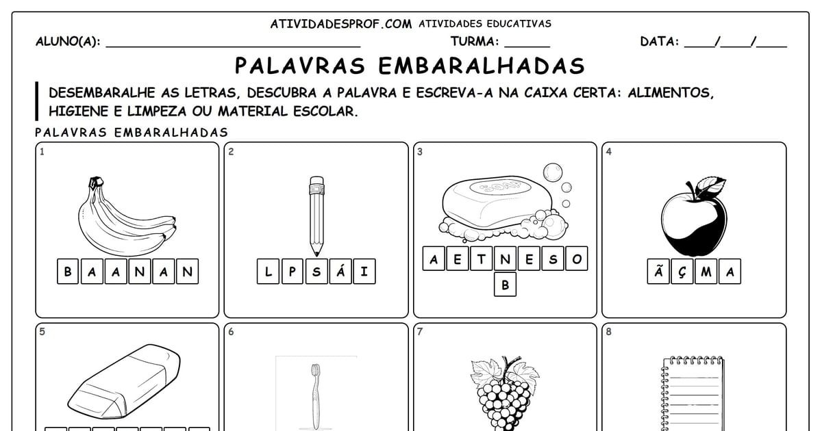 Palavras embaralhadas