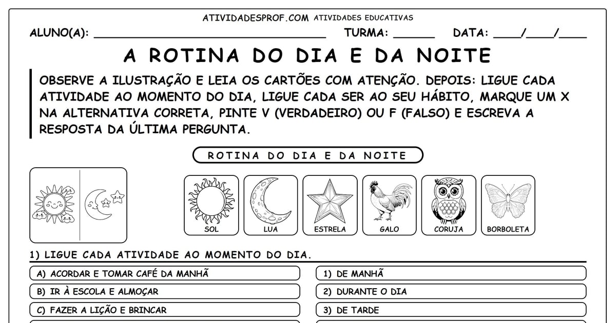 A Rotina do Dia e da Noite