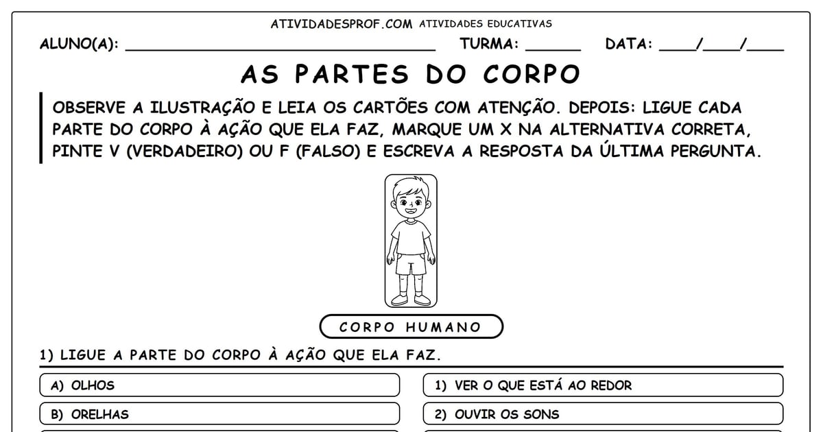 As Partes do Corpo