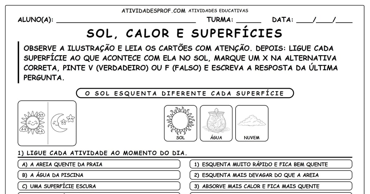 Sol, Calor e Superfícies