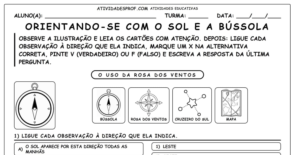 Orientando-se com o Sol e a Bússola