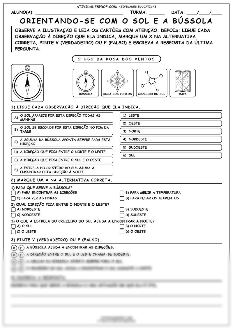 Orientando-se com o Sol e a Bússola
